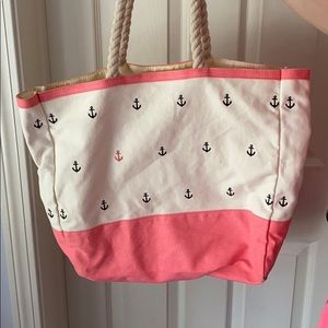 Nautical Canvas Beach Bag